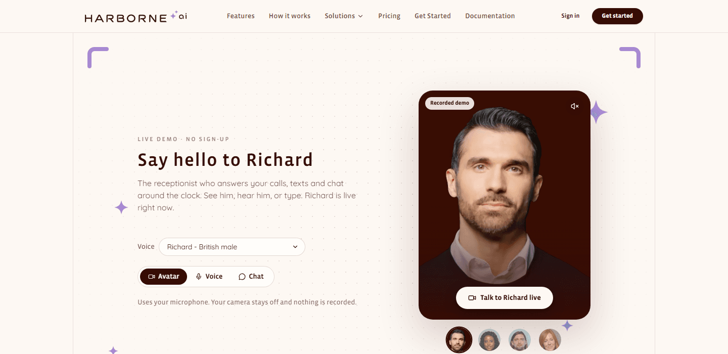 app.harborne.ai homepage hero
