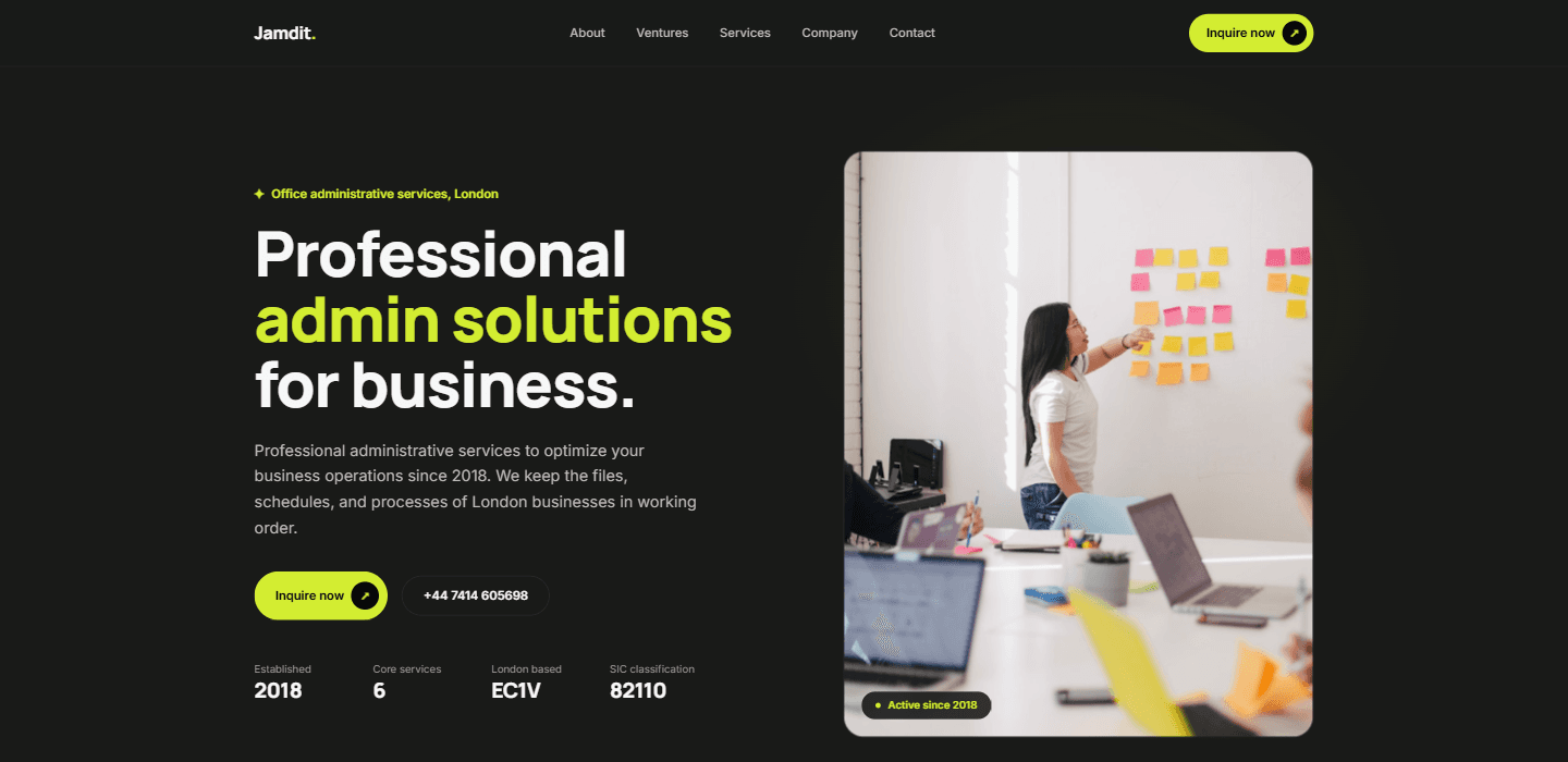 jamdit.co.uk homepage hero